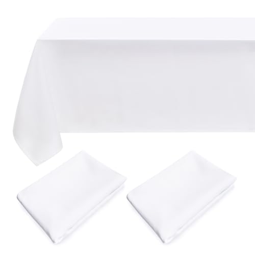 LUOLUO Anti-Stain Oxford-Tischdecke Maschinenwaschbare Tischdecke und rechteckige Tischdecke wasserdichte für Partys Hochzeiten Restaurants Gärten und Feiertage Weiß 140 x 240 cm von LUOLUO