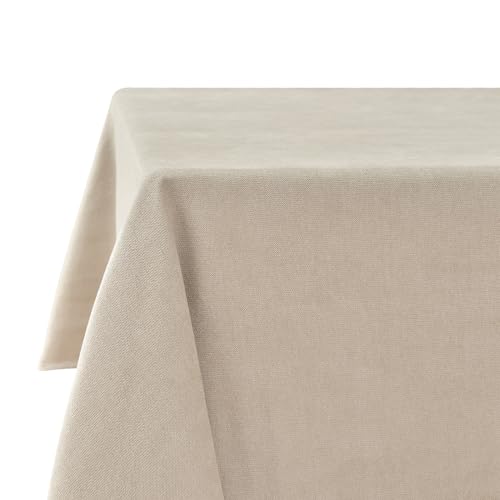 LUOLUO Tischdecke Leinenoptik tischdecke abwaschbar Tischtuch Leinen Tischwäsche Eckig Wasserdicht Tischdecke Beige-Neu 145 x 300 cm von LUOLUO