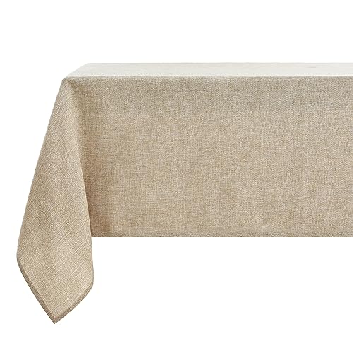 LUOLUO Rechteckige Tischdecke Faux Leinen Tischdecke Waschbare Tischdecke für Esszimmer Partys Küche Restaurant Saathafer 140 x 140 cm von LUOLUO