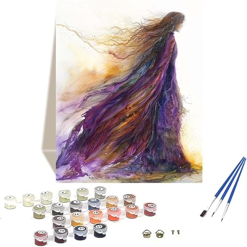 Frau Malen Nach Zahlen Erwachsene, Japan Malen Nach Zahlen kinder Leinwand mit Pinseln und Acrylfarbe, DIY Paint by Numbers Adult und Anfänger, für Home Decor, Geschenk - Ohne Rahmen 20x30 cm U-5 von LUOLYYEI