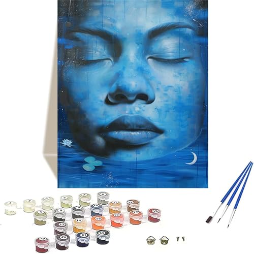 Frau Malen Nach Zahlen Erwachsene, Mond Malen Nach Zahlen kinder Leinwand mit Pinseln und Acrylfarbe, DIY Paint by Numbers Adult und Anfänger, für Home Decor, Geschenk - Ohne Rahmen 100 x 135 cm 6-8 von LUOLYYEI