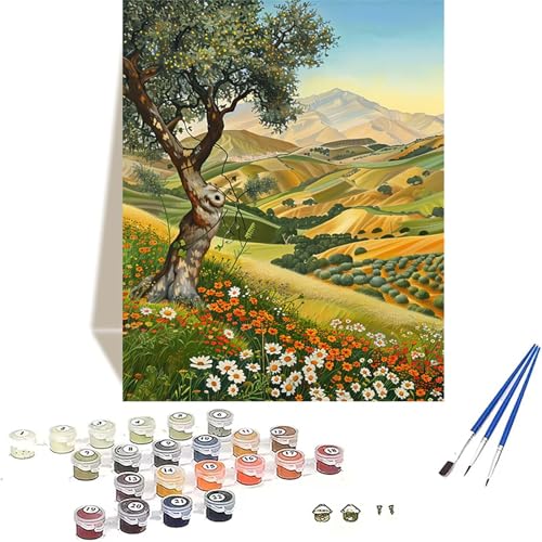 Herbst Malen Nach Zahlen Erwachsene, Landschaft Malen Nach Zahlen kinder Leinwand mit Pinseln und Acrylfarbe, DIY Paint by Numbers Adult und Anfänger, für Home Decor, Geschenk - 100 x 135 cm R-8 von LUOLYYEI