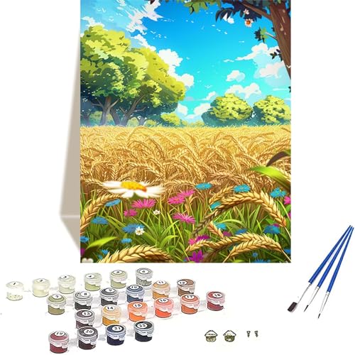 Herbst Malen Nach Zahlen Erwachsene, Landschaft Malen Nach Zahlen kinder Leinwand mit Pinseln und Acrylfarbe, DIY Paint by Numbers Adult und Anfänger, für Home Decor, Geschenk - 100x135CM W-L von LUOLYYEI