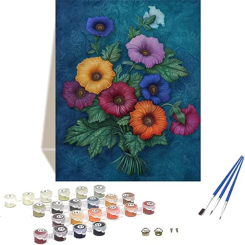 LUOLYYEI Blume Malen Nach Zahlen Erwachsene, Landschaft Malen Nach Zahlen kinder Leinwand mit Pinseln und Acrylfarbe, DIY Paint by Numbers Adult und Anfänger, für Home Decor, Geschenk - 100x135CM J-1 von LUOLYYEI