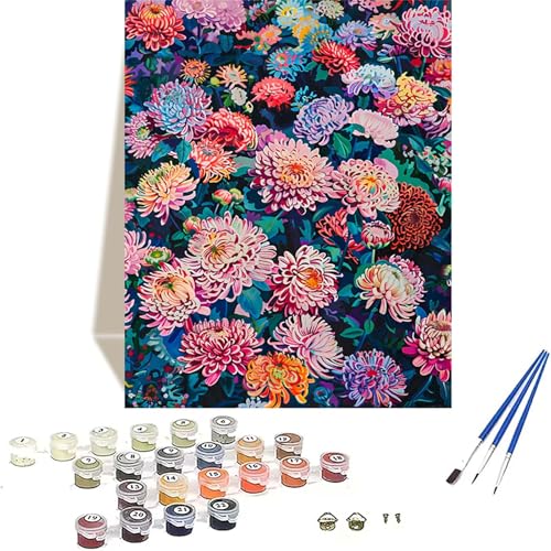 LUOLYYEI Blume Malen Nach Zahlen Erwachsene, Landschaft Malen Nach Zahlen kinder Leinwand mit Pinseln und Acrylfarbe, DIY Paint by Numbers Adult und Anfänger, für Home Decor, Geschenk - 40x50 cm H-8 von LUOLYYEI