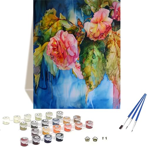 LUOLYYEI Landschaft Malen Nach Zahlen Erwachsene, Blume Malen Nach Zahlen kinder Leinwand mit Pinseln und Acrylfarbe, DIY Paint by Numbers Adult und Anfänger, für Home Decor, Geschenk - 100x135CM 1-5 von LUOLYYEI