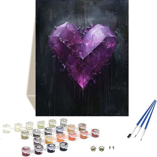 LUOLYYEI Liebe Malen Nach Zahlen Erwachsene, Abstrakt Malen Nach Zahlen kinder Leinwand mit Pinseln und Acrylfarbe, DIY Paint by Numbers Adult und Anfänger, für Home Decor, Geschenk - 30 x 40 cm X-E von LUOLYYEI