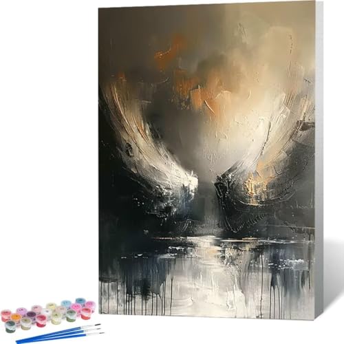 LUOLYYEI Malen Nach Zahlen Erwachsene, DIY Handgemalt Ölgemälde Kit für Anfänger und Erwachsene Mit Pinseln und Acrylfarbe, Painting by Numbers Ohne Rahmen 40 x 50 cm Abstrakt Engel 9-O von LUOLYYEI