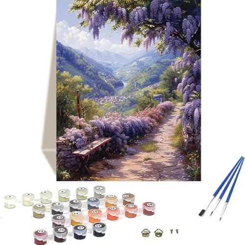 LUOLYYEI Malen Nach Zahlen Erwachsene 100 x 135 cm Kleines Format - Malen Nach Zahlen Kinder Berg - Landschaft Paint by Numbers Basteln DIY Bastelset Leinwand Als Geschenk Home Wand Dekor 3-K von LUOLYYEI