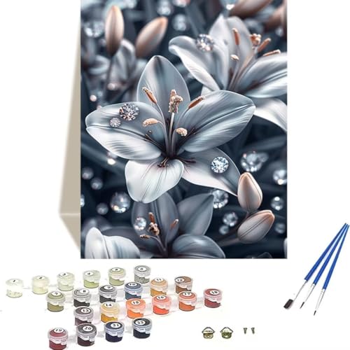 LUOLYYEI Malen Nach Zahlen Erwachsene 100 x 135 cm Kleines Format - Malen Nach Zahlen Kinder Blume - Lilie Paint by Numbers Basteln DIY Bastelset Leinwand Als Geschenk Home Wand Dekor C-7 von LUOLYYEI