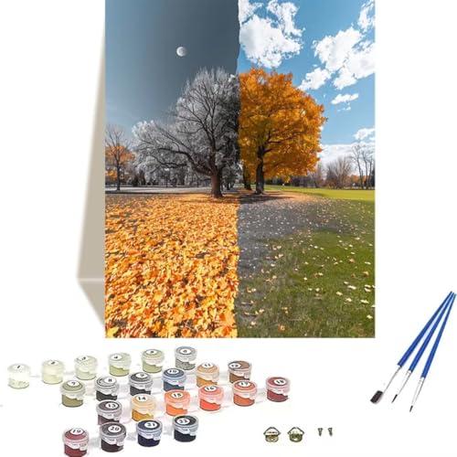 LUOLYYEI Malen Nach Zahlen Erwachsene 100 x 135 cm Kleines Format - Malen Nach Zahlen Kinder Herbst - FrüHling Paint by Numbers Basteln DIY Bastelset Leinwand Als Geschenk Home Wand Dekor K-6 von LUOLYYEI