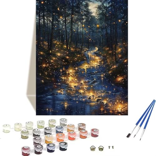 LUOLYYEI Malen Nach Zahlen Erwachsene 100 x 135 cm Kleines Format - Malen Nach Zahlen Kinder Landschaft - Wald Paint by Numbers Basteln DIY Bastelset Leinwand Als Geschenk Home Wand Dekor R-O von LUOLYYEI