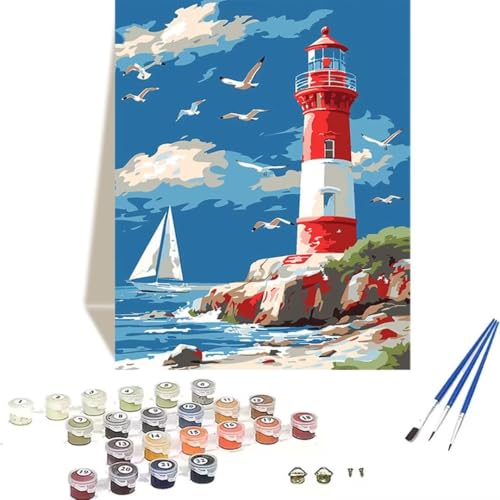 LUOLYYEI Malen Nach Zahlen Erwachsene 100 x 135 cm Kleines Format - Malen Nach Zahlen Kinder Segelboot - Meer Paint by Numbers Basteln DIY Bastelset Leinwand Als Geschenk Home Wand Dekor 7-K von LUOLYYEI