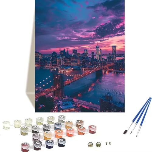 LUOLYYEI Malen Nach Zahlen Erwachsene 100 x 135 cm Kleines Format - Malen Nach Zahlen Kinder Stadt - Landschaft Paint by Numbers Basteln DIY Bastelset Leinwand Als Geschenk Home Wand Dekor J-P von LUOLYYEI