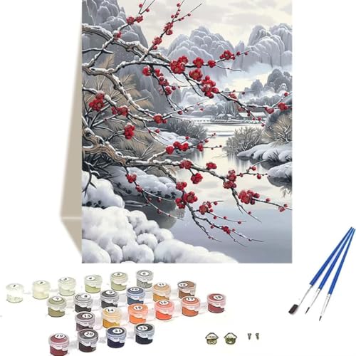 LUOLYYEI Malen Nach Zahlen Erwachsene 100 x 135 cm Kleines Format - Malen Nach Zahlen Kinder Winter - Landschaft Paint by Numbers Basteln DIY Bastelset Leinwand Als Geschenk Home Wand Dekor 8-0 von LUOLYYEI