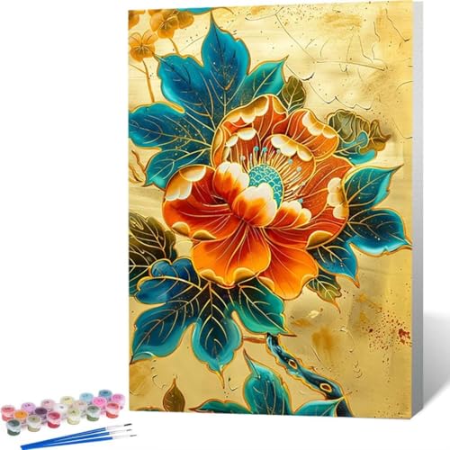 LUOLYYEI Malen Nach Zahlen Erwachsene DIY Malen Nach Zahlen Ölgemälde Leinwand Set mit Pinsel und Acrylpigment für Frauen Home Deko Geburtstag Geschenk - 60 x 80cm Blume Traum Z-7 von LUOLYYEI