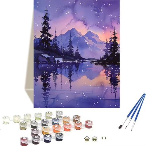 LUOLYYEI Malen Nach Zahlen Erwachsene Landschaft, Berg Malen Nach Zahlen Kinder DIY Leinen Leinwand Ölgemälde Kits, Home Haus Decor Geschenk mit Pinsel und Acrylpigment, (40x50cm) (Ohne Rahmen) H-C von LUOLYYEI