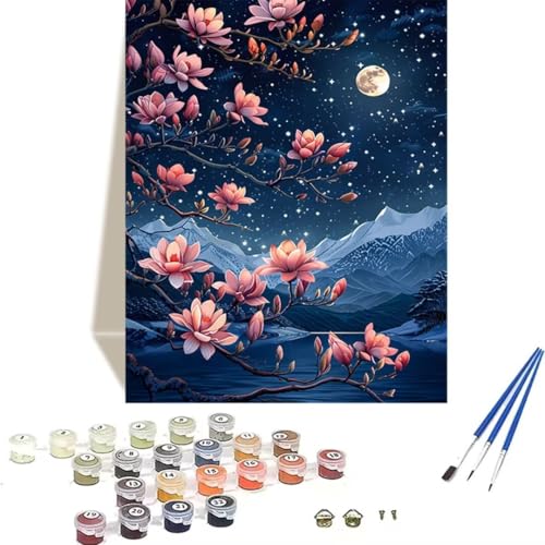 LUOLYYEI Malen Nach Zahlen Erwachsene Landschaft - Malen Nach Zahlen Kinder Sternenhimmel - DIY Handgemalt Ölgemälde Kit Mit Knitterfreie Leinwand, Pinsels und Acrylfarbe - Als Geschenk 70x95cm 8-D von LUOLYYEI