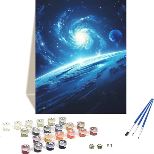 LUOLYYEI Malen Nach Zahlen Erwachsene Planet - Malen Nach Zahlen Kinder Galaxis - DIY Handgemalt Ölgemälde Kit Mit Knitterfreie Leinwand, Pinsels und Acrylfarbe - Als Home Wand Dekor 70x95cm O-E von LUOLYYEI