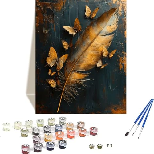 LUOLYYEI Malen Nach Zahlen Erwachsene Schmetterling, Malen Nach Zahlen Kinder DIY Handgemalt Ölgemälde Kit für Anfänger und Erwachsene Mit Acrylfarbe Feder Malen nach Zahlen 100 x 135 cm K-O von LUOLYYEI