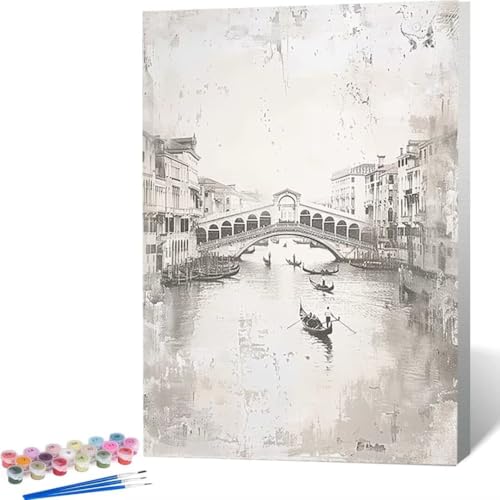 LUOLYYEI Malen Nach Zahlen Erwachsene Stadt Landschaft - Paint by Numbers Mit Pinseln und Acrylfarbe, DIY Set Basteln Erwachsene mit Pinseln und Acrylfarben für Home Decor 60 x 80 cm 6-6 von LUOLYYEI