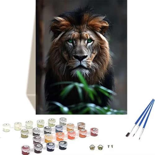 LUOLYYEI Malen Nach Zahlen Erwachsene Tier, Malen Nach Zahlen Kinder LöWe DIY Paint by Numbers Adult Handgemalt Ölgemälde Kit für Anfänger Kinder und Erwachsene Als Geschenk Wand Dekor 50 x 65 cm 3-4 von LUOLYYEI