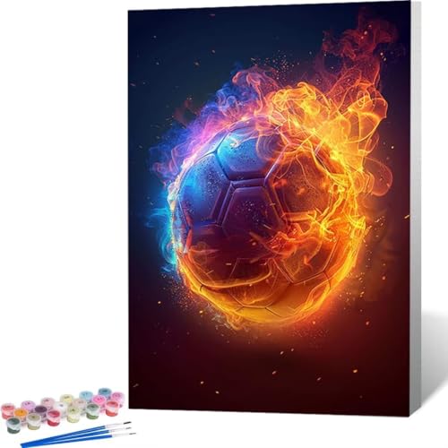 LUOLYYEI Malen Nach Zahlen Erwachsene Traum Fußball, Paint by Numbers DIY Handgemalt Ölgemälde Leinwand Kits Mit Pinsels und Acrylfarbe Als Geschenke und Heimdekoration, Ohne Rahmen (40x50cm) 3-C von LUOLYYEI