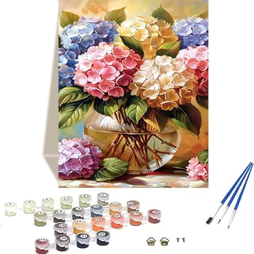 LUOLYYEI Malen Nach Zahlen Erwachsene Vase, Blume Malen Nach Zahlen Kinder DIY Leinen Leinwand Ölgemälde Kits, Home Haus Decor Geschenk mit Pinsel und Acrylpigment, (40x50cm) (Ohne Rahmen) 7-3 von LUOLYYEI