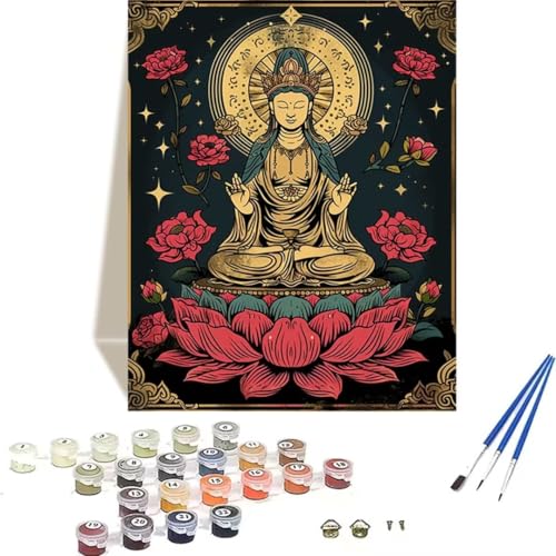 LUOLYYEI Malen Nach Zahlen Erwachsene Zen, Malen Nach Zahlen Kinder Blume DIY Paint by Numbers Adult Handgemalt Ölgemälde Kit für Anfänger Kinder und Erwachsene Als Geschenk Wand Dekor 50 x 65 cm 5-H von LUOLYYEI