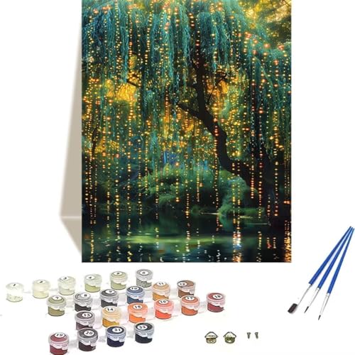 LUOLYYEI Malen nach Zahlen für Erwachsene: Beginner to Advanced Number Painting Kit Malen Nach Zahlen Kinder – Baum DIY Kunst and Crafts – Kits enthalten Acrylfarbe – Wald 70 x 95 cm 8-D von LUOLYYEI