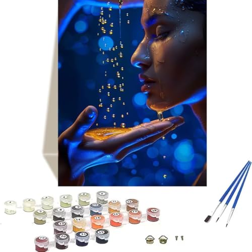 LUOLYYEI Malen nach Zahlen für Erwachsene: Beginner to Advanced Number Painting Kit Malen Nach Zahlen Kinder – Frau DIY Kunst and Crafts – Kits enthalten Acrylfarbe – Abstrakt 40 x 50 cm 0-4 von LUOLYYEI