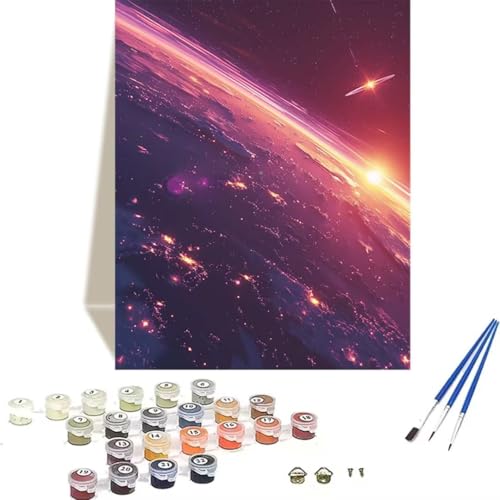 LUOLYYEI Malen nach Zahlen für Erwachsene: Beginner to Advanced Number Painting Kit Malen Nach Zahlen Kinder – Galaxis DIY Kunst and Crafts – Kits enthalten Acrylfarbe – Planet 40 x 50 cm K-O von LUOLYYEI