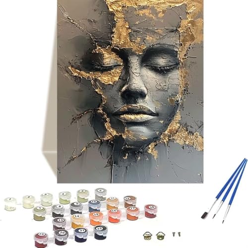 LUOLYYEI Malen nach Zahlen für Erwachsene: Beginner to Advanced Number Painting Kit Malen Nach Zahlen Kinder – Graffiti DIY Kunst and Crafts – Kits enthalten Acrylfarbe – Frau 70 x 95 cm E-1 von LUOLYYEI