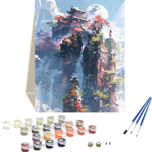 LUOLYYEI Malen nach Zahlen für Erwachsene: Beginner to Advanced Number Painting Kit Malen Nach Zahlen Kinder – Japan DIY Kunst and Crafts – Kits enthalten Acrylfarbe – Landschaft 70 x 95 cm 8-R von LUOLYYEI