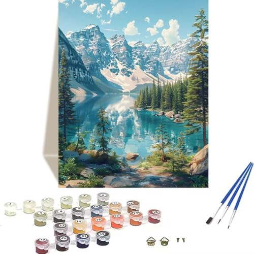 LUOLYYEI Malen nach Zahlen für Erwachsene: Beginner to Advanced Number Painting Kit Malen Nach Zahlen Kinder – Landschaft DIY Kunst and Crafts – Kits enthalten Acrylfarbe – Berg 70 x 95 cm 3-R von LUOLYYEI