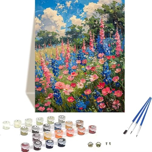 LUOLYYEI Malen nach Zahlen für Erwachsene: Beginner to Advanced Number Painting Kit Malen Nach Zahlen Kinder – Landschaft DIY Kunst and Crafts – Kits enthalten Acrylfarbe – Lavendel 70 x 95 cm 0-M von LUOLYYEI