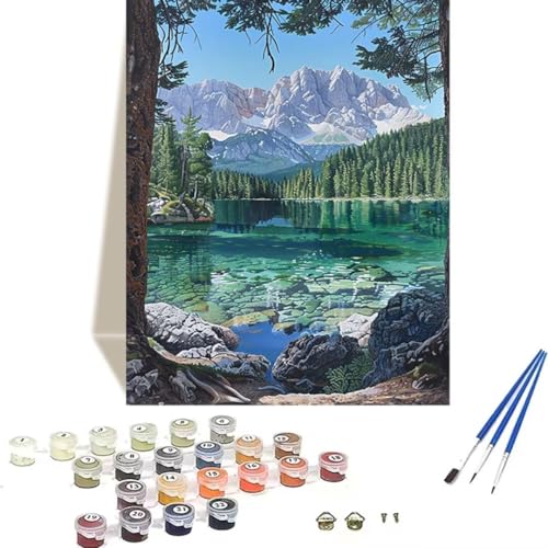 LUOLYYEI Malen nach Zahlen für Erwachsene: Beginner to Advanced Number Painting Kit Malen Nach Zahlen Kinder – Landschaft DIY Kunst and Crafts – Kits enthalten Acrylfarbe – Wald 70 x 95 cm X-4 von LUOLYYEI