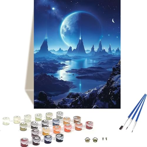 LUOLYYEI Malen nach Zahlen für Erwachsene: Beginner to Advanced Number Painting Kit Malen Nach Zahlen Kinder – Sternenhimmel DIY Kunst and Crafts – Kits enthalten Acrylfarbe – Planet 70 x 95 cm 8-B von LUOLYYEI