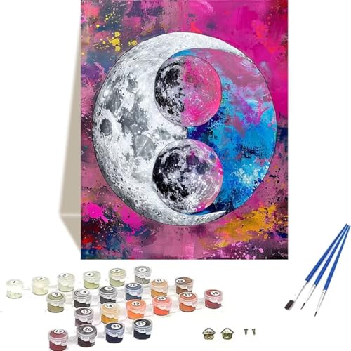 LUOLYYEI Malen nach Zahlen für Erwachsene: Beginner to Advanced Number Painting Kit Malen Nach Zahlen Kinder – Tai Chi DIY Kunst and Crafts – Kits enthalten Acrylfarbe – Mond 70 x 95 cm 0-O von LUOLYYEI