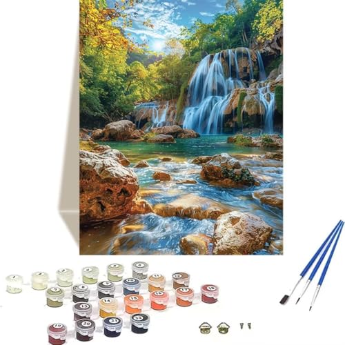 LUOLYYEI Malen nach Zahlen für Erwachsene: Beginner to Advanced Number Painting Kit Malen Nach Zahlen Kinder – Wald DIY Kunst and Crafts – Kits enthalten Acrylfarbe – Fallen 70 x 95 cm 6-E von LUOLYYEI