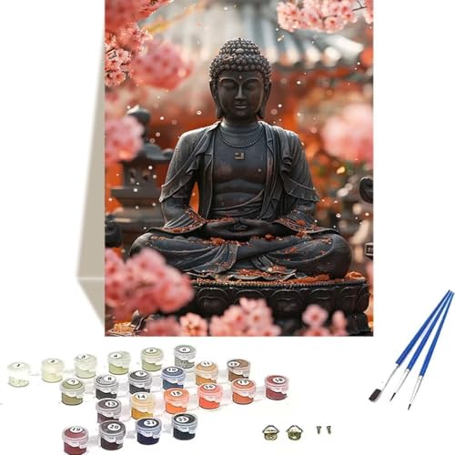 LUOLYYEI Malen nach Zahlen für Erwachsene: Beginner to Advanced Number Painting Kit Malen Nach Zahlen Kinder – Zen DIY Kunst and Crafts – Kits enthalten Acrylfarbe – KirschblüTen 70 x 95 cm F-4 von LUOLYYEI