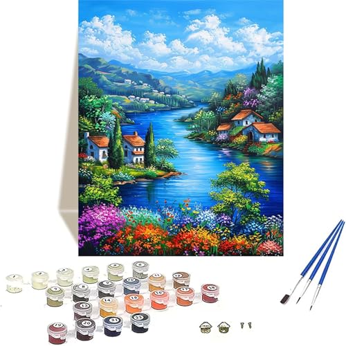 LUOLYYEI Wald Malen Nach Zahlen Erwachsene, Landschaft Malen Nach Zahlen kinder Leinwand mit Pinseln und Acrylfarbe, DIY Paint by Numbers Adult und Anfänger, für Home Decor, Geschenk - 100x135CM 9-9 von LUOLYYEI