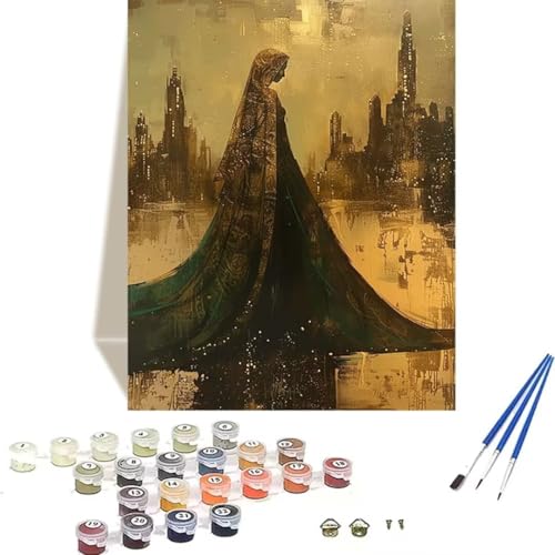 Malen Nach Zahlen Erwachsene Frau, Malen Nach Zahlen Kinder Stadt DIY Paint by Numbers Adult Handgemalt Ölgemälde Kit für Anfänger Kinder und Erwachsene Einfach Als Geschenk Wand Dekor (30x40cm) J-2 von LUOLYYEI