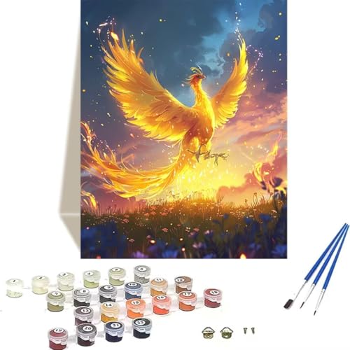 Malen Nach Zahlen Erwachsene Himmel, Malen Nach Zahlen Kinder DIY Handgemalt Ölgemälde Kit für Anfänger und Erwachsene Mit Acrylfarbe PhöNix Malen nach Zahlen 100 x 135 cm Als Home Wand Dekor 0-2 von LUOLYYEI