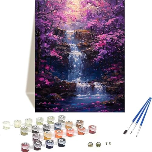 Malen Nach Zahlen Erwachsene Landschaft, Malen Nach Zahlen Kinder DIY Handgemalt Ölgemälde Kit für Anfänger und Erwachsene Mit Acrylfarbe Fallen Malen nach Zahlen 100 x 135 cm, Als Home Wand Dekor 7-5 von LUOLYYEI