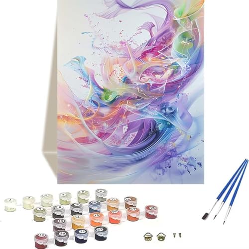 Malen nach Zahlen Erwachsene Bunt Traum DIY Malen Nach Zahlen Kinder Öl Leinwand Gemälde Set für Anfänger Senior Acrylic Malen Malerei Heimwerk 50x65cm für Home Decor, Ohne Rahmen Graffiti 1-7 von LUOLYYEI