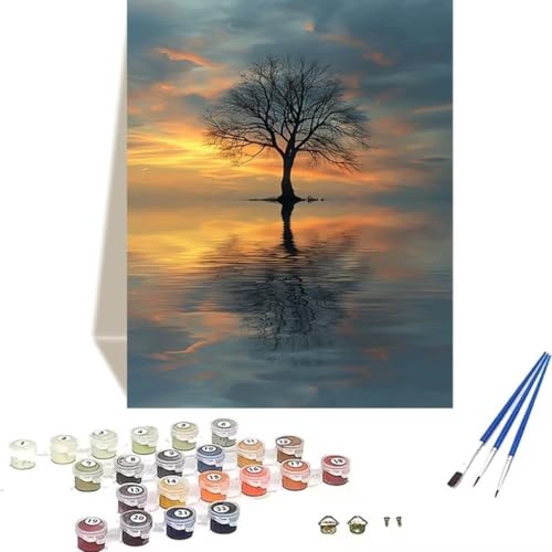 Malen nach Zahlen für Erwachsene: Beginner to Advanced Number Painting Kit Malen Nach Zahlen Kinder – Baum DIY Kunst and Crafts – Kits enthalten Acrylfarbe – Meer 70 x 95 cm Als Home Wand Dekor 7-U von LUOLYYEI