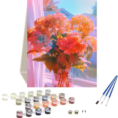 Malen nach Zahlen für Erwachsene: Beginner to Advanced Number Painting Kit Malen Nach Zahlen Kinder – Vase DIY Kunst and Crafts – Kits enthalten Acrylfarbe – Blume 70 x 95 cm, Als Home Wand Dekor 6-6 von LUOLYYEI