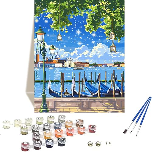 Meer Malen Nach Zahlen Erwachsene, Himmel Malen Nach Zahlen kinder Leinwand mit Pinseln und Acrylfarbe, DIY Paint by Numbers Adult und Anfänger, für Home Decor, Geschenk - Ohne Rahmen 100 x 135 cm B-0 von LUOLYYEI