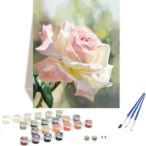 Rose Malen Nach Zahlen Erwachsene, Blume Malen Nach Zahlen kinder Leinwand mit Pinseln und Acrylfarbe, DIY Paint by Numbers Adult und Anfänger, für Home Decor, Geschenk - Ohne Rahmen 100 x 135 cm 9-A von LUOLYYEI